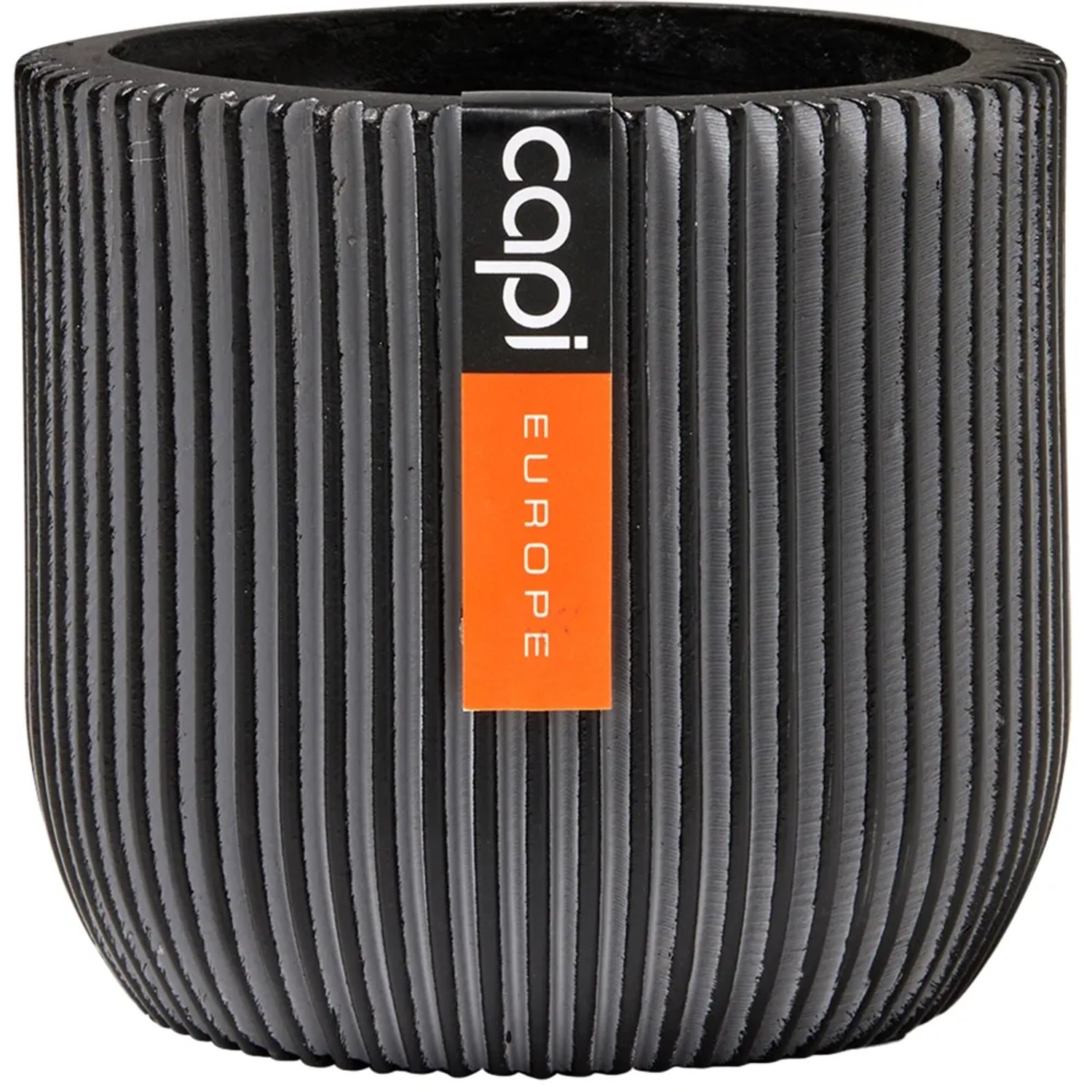 Capi Pflanztopf Groove Kugel Oval Schwarz 24 cm x 21 cm