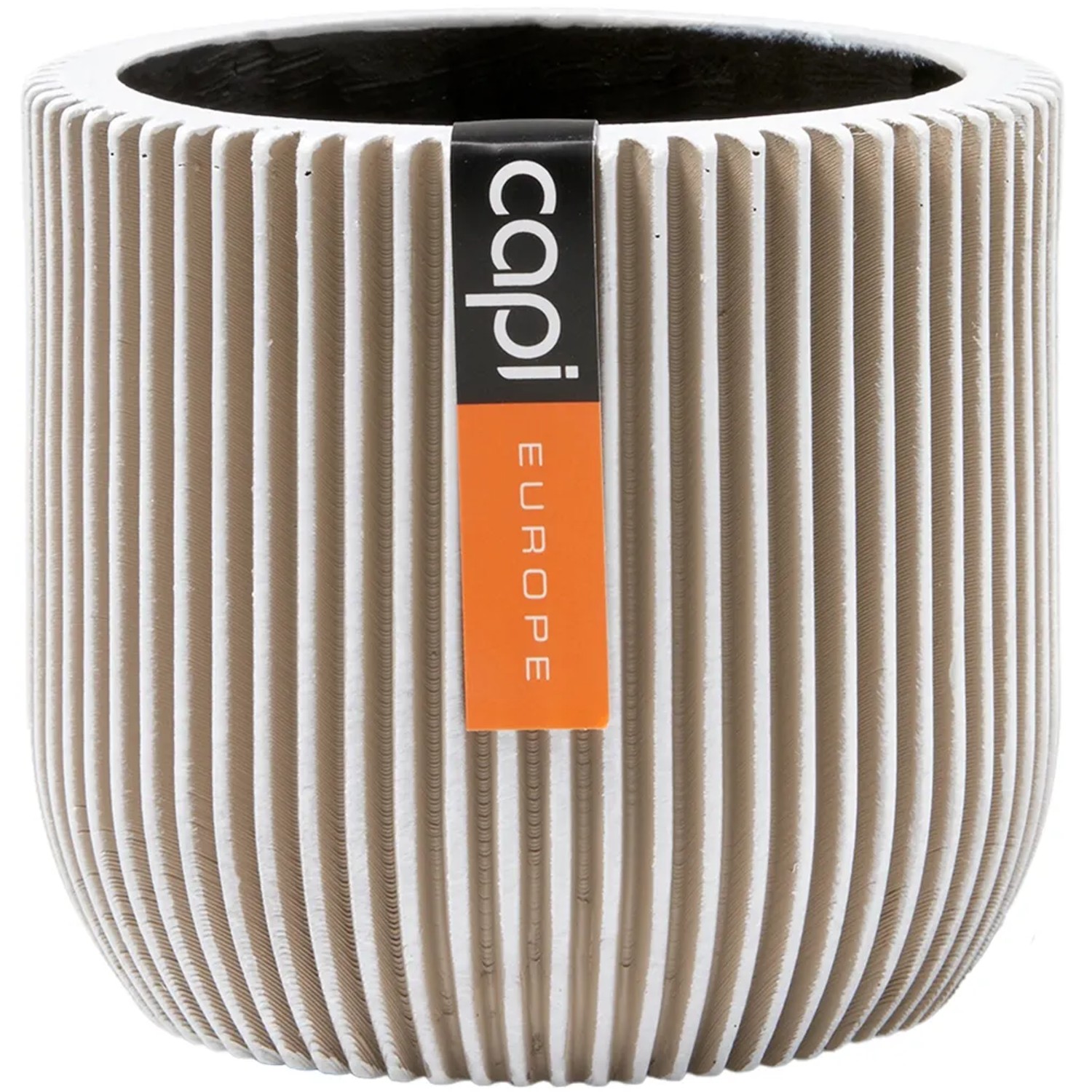 Capi Pflanztopf Groove Kugel Oval Elfenbein 24 cm x 21 cm