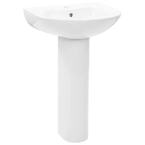 vidaXL Freistehendes Waschbecken mit Säule Keramik Weiß 520x440x190 mm 142999