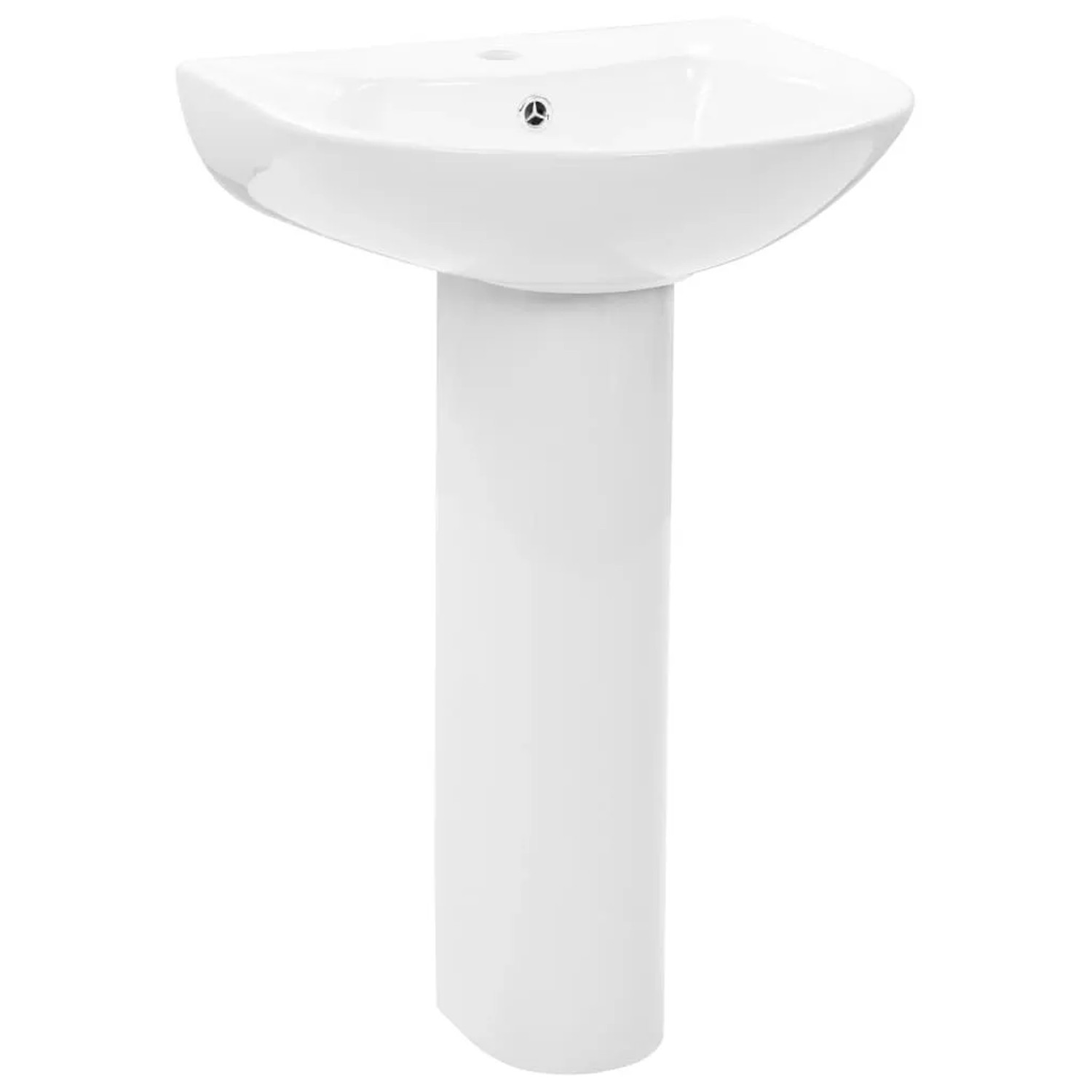 vidaXL Freistehendes Waschbecken mit Säule Keramik Weiß 520x440x190 mm 142999