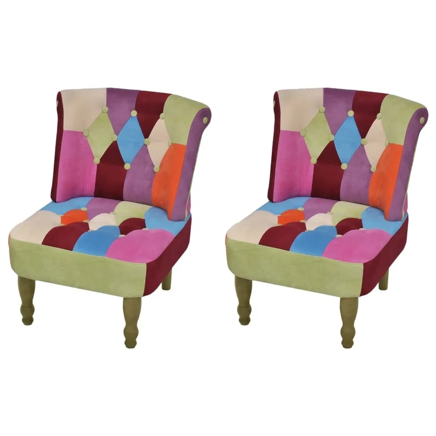 vidaXL Französische Stühle 2 Stk Patchwork-Design Stoff 240810