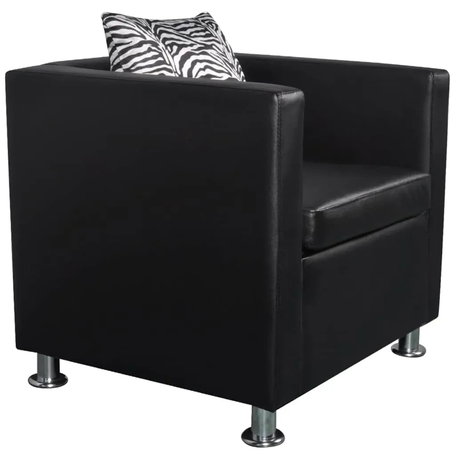 vidaXL Sessel Schwarz Kunstleder Modell 3