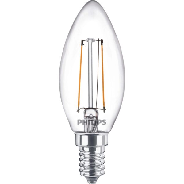Philips LED-Leuchtmittel E14 Kerzenform 2 W Warmweiß 250,m 9,7 x 3,5 cm (H x Ø)
