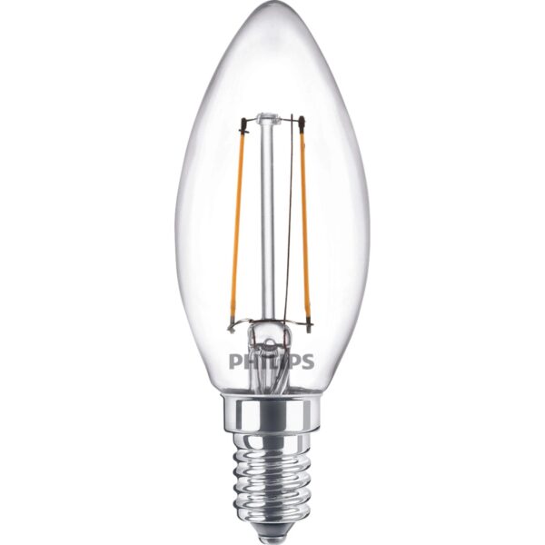 Philips LED-Leuchtmittel E14 Kerzenform 2 W 250,m 2er Set 9,7 x 3,5 cm (H x Ø) Philips LED-Leuchtmittel E14 Kerzenform 2 W 250,m 2er Set 9,7 x 3,5 cm (H x Ø)