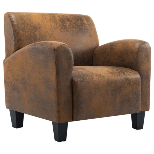 vidaXL Sessel Braun Kunstleder Wildleder-Optik vidaXL Sessel Braun Kunstleder Wildleder-Optik
