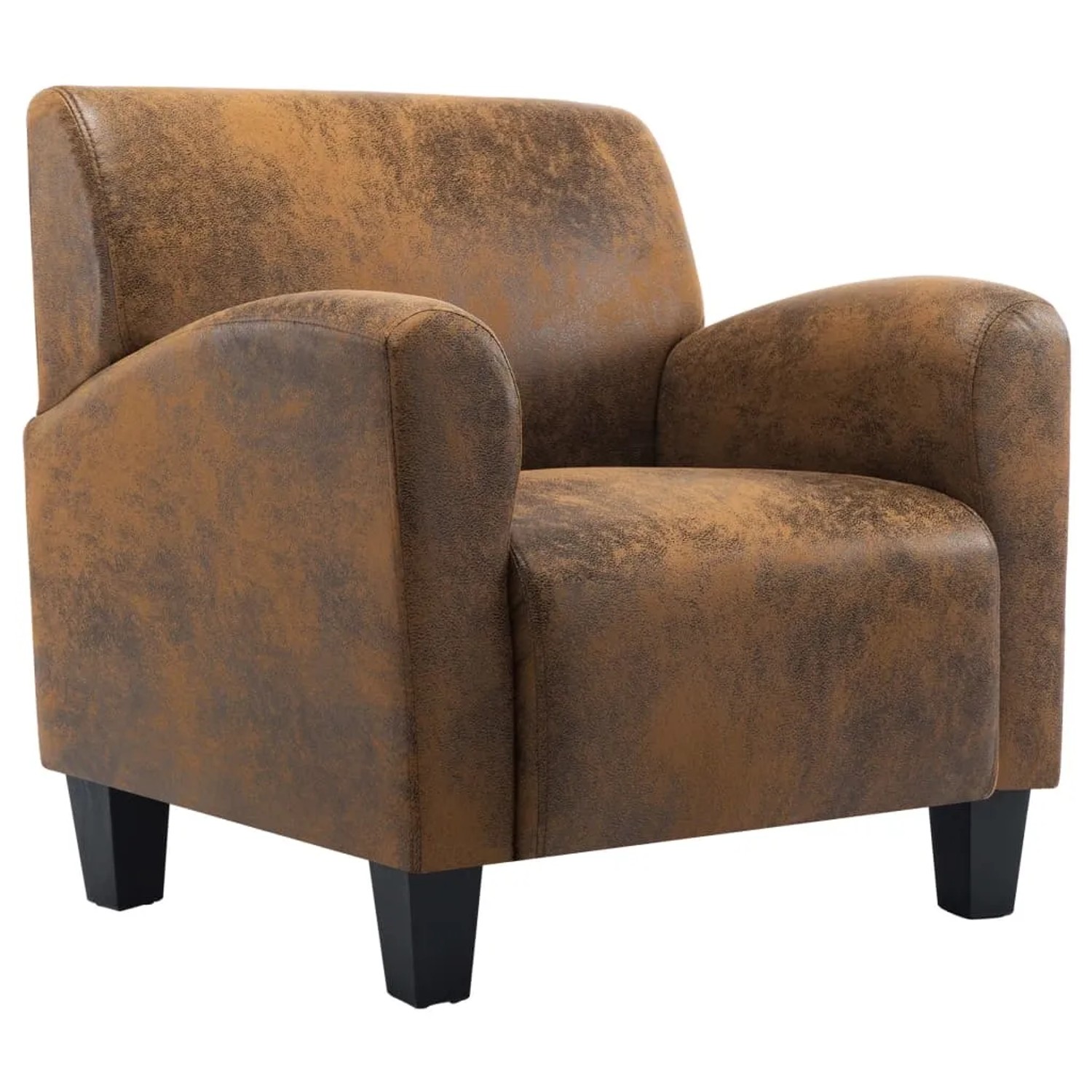 vidaXL Sessel Braun Kunstleder Wildleder-Optik