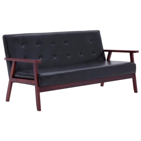 vidaXL 3-Sitzer-Sofa Schwarz Kunstleder Modell 1 vidaXL 3-Sitzer-Sofa Schwarz Kunstleder Modell 1