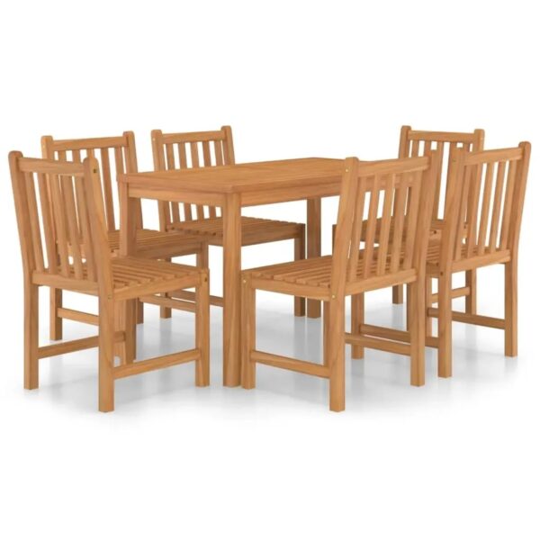 vidaXL 7-Teiliges Garten-Ess-Set 120 x 70 cm Massivholz Teak 3059928