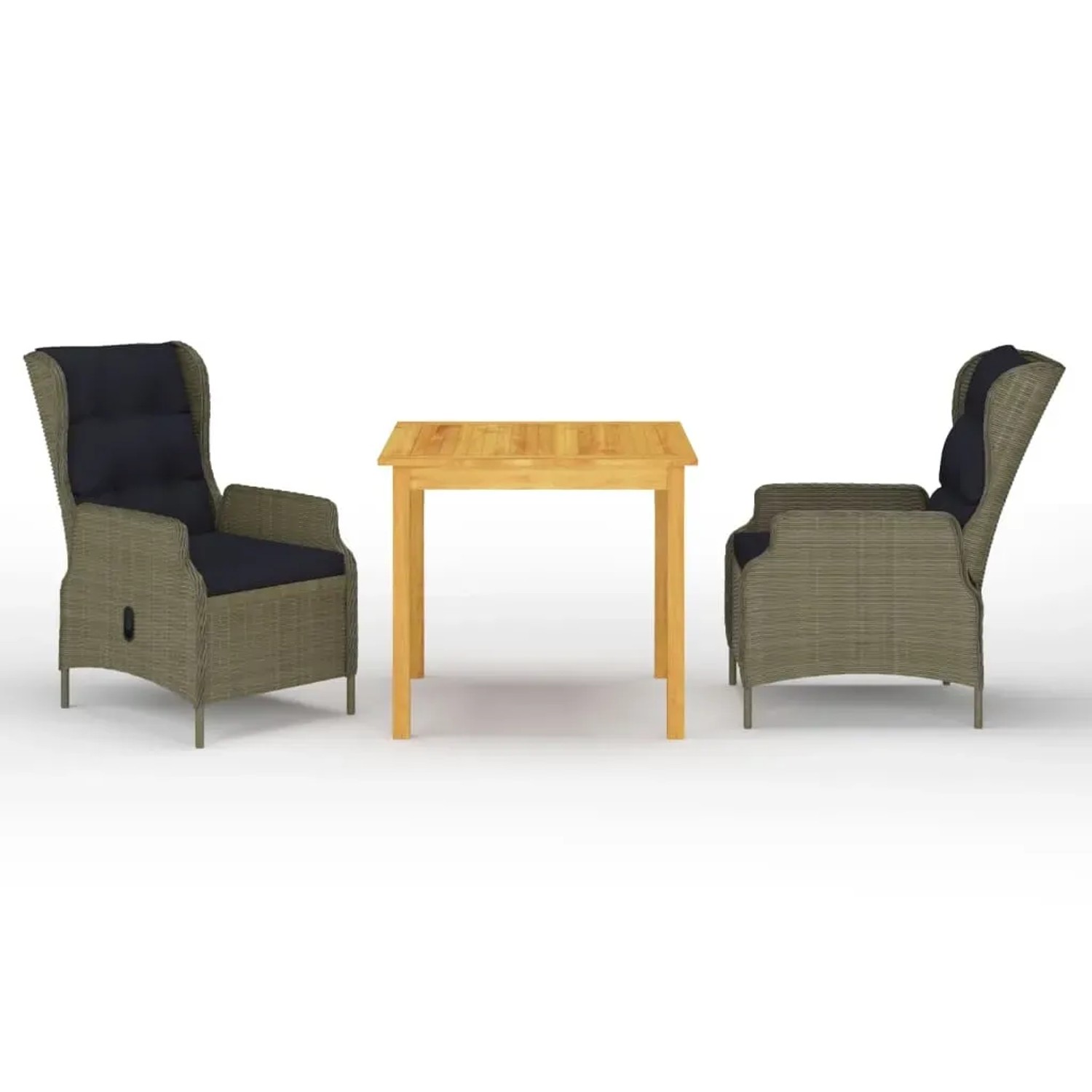 vidaXL 3-Tlg Garten-Essgruppe Braun 3067746