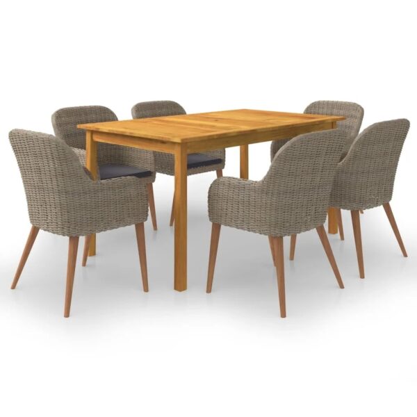 vidaXL 7-Tlg Garten-Essgruppe Braun 3067827