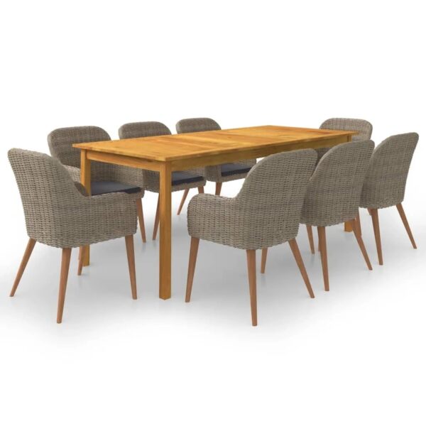 vidaXL 9-Tlg Garten-Essgruppe Braun 3067921 vidaXL 9-Tlg Garten-Essgruppe Braun 3067921
