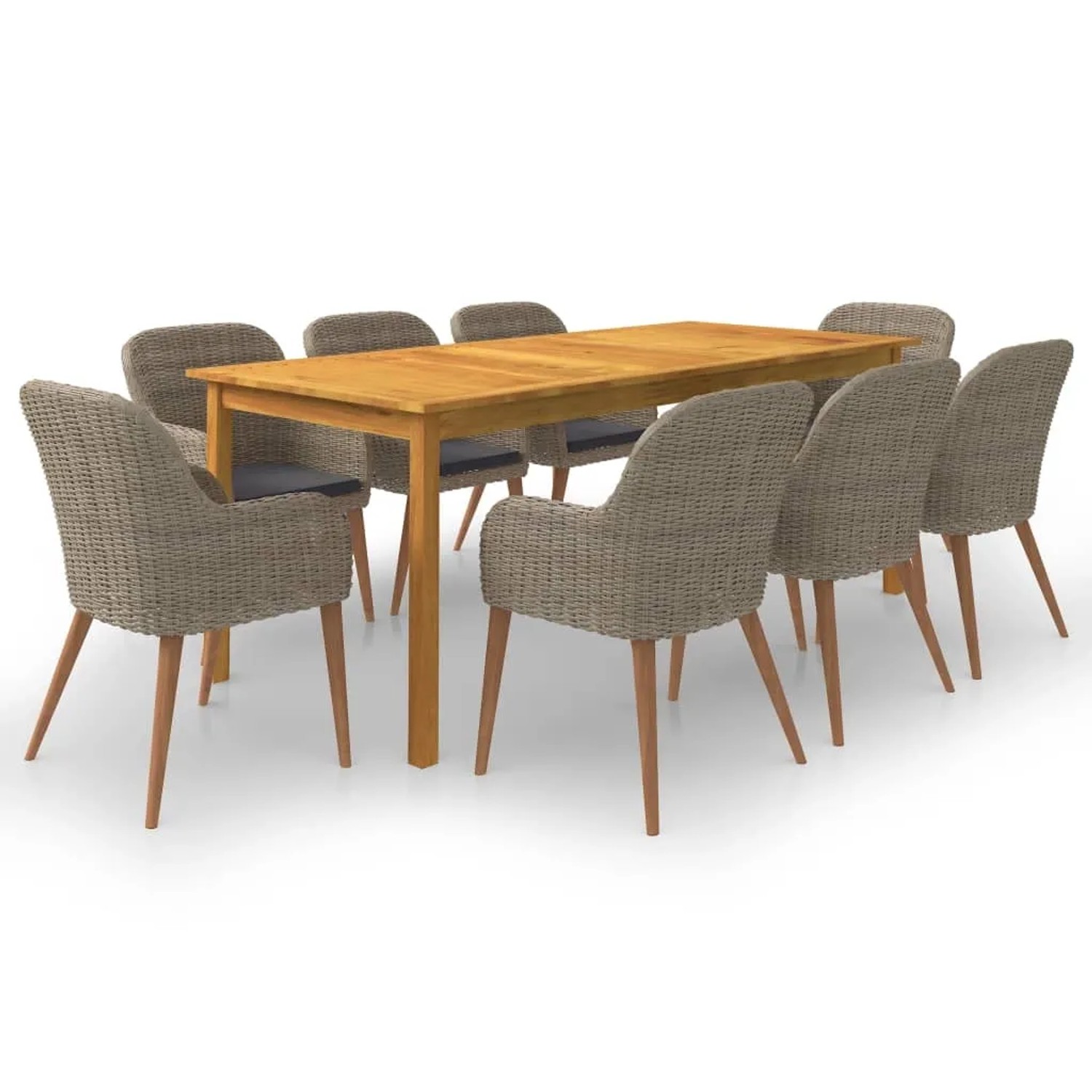 vidaXL 9-Tlg Garten-Essgruppe Braun 3067921