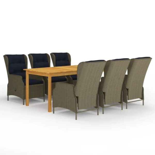 vidaXL 7-Tlg Garten-Essgruppe Braun 3067934