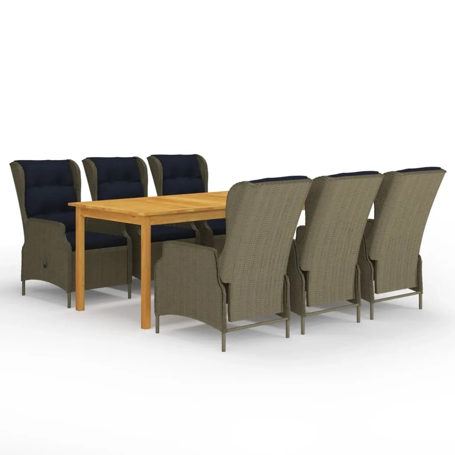 vidaXL 7-Tlg Garten-Essgruppe Braun 3067934