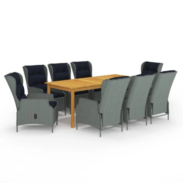 vidaXL 9-Tlg Garten-Essgruppe Hellgrau 3067936 vidaXL 9-Tlg Garten-Essgruppe Hellgrau 3067936
