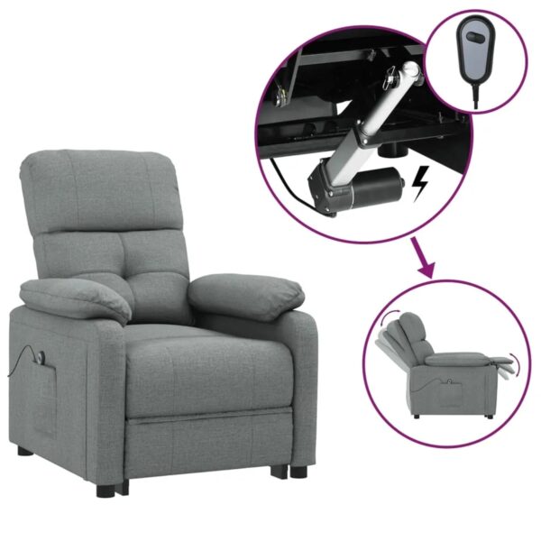 vidaXL Relaxsessel Elektrisch Dunkelgrau Stoff 3073803