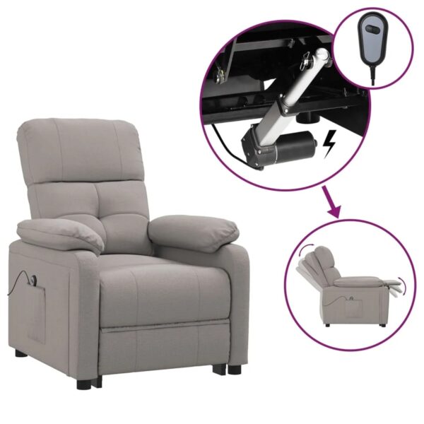 vidaXL Relaxsessel Elektrisch Taupe Stoff 3073810 vidaXL Relaxsessel Elektrisch Taupe Stoff 3073810