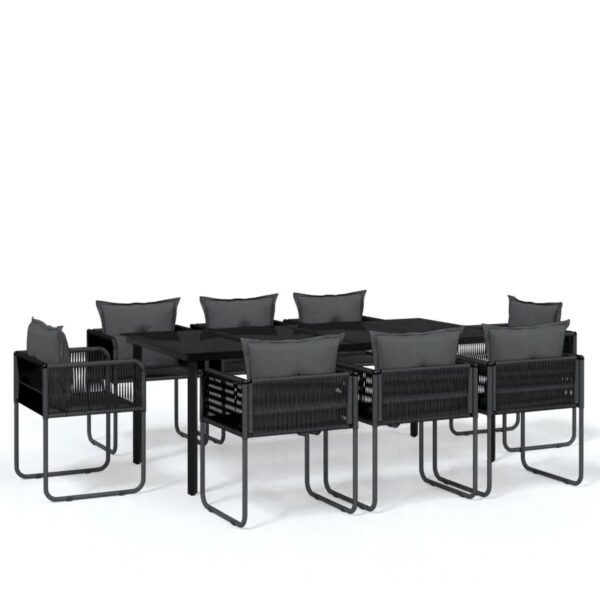 vidaXL 9-Tlg Garten-Essgruppe Schwarz 3099082
