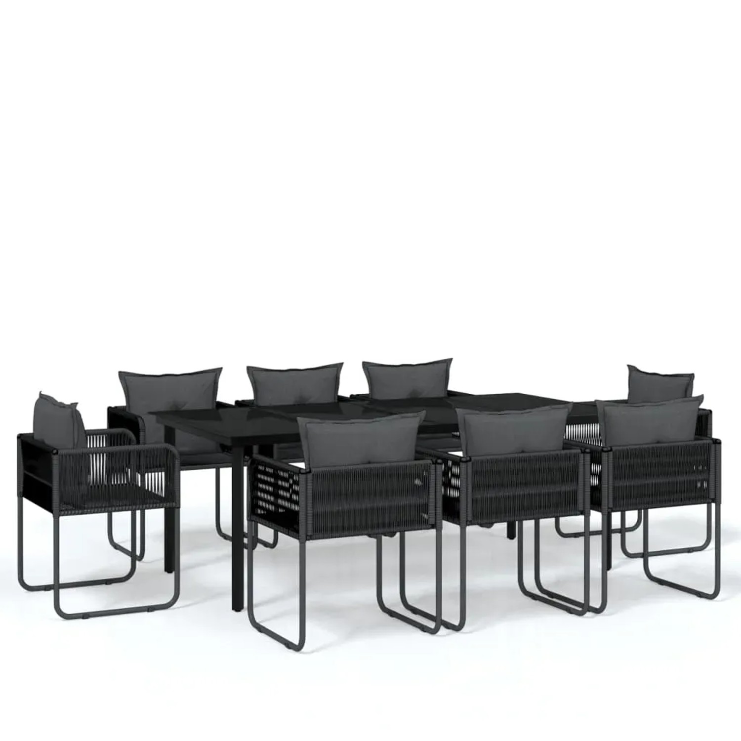 vidaXL 9-Tlg Garten-Essgruppe Schwarz 3099082