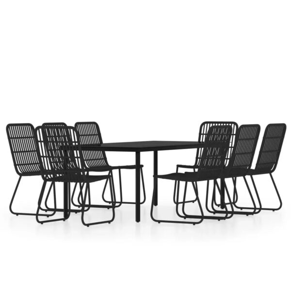 vidaXL 9-Tlg Garten-Essgruppe Schwarz 3099172