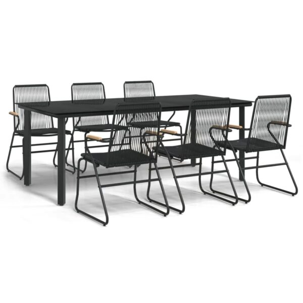 vidaXL 7-Tlg Garten-Essgruppe Schwarz PVC-Rattan 3099213 vidaXL 7-Tlg Garten-Essgruppe Schwarz PVC-Rattan 3099213