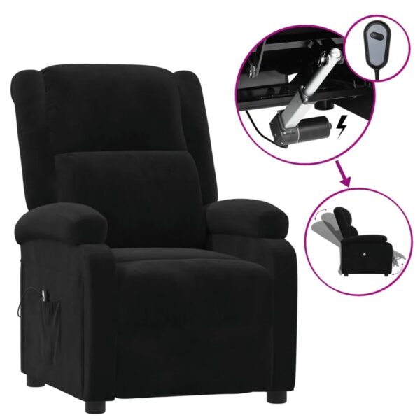 vidaXL Relaxsessel Elektrisch Schwarz Samt 3098399 vidaXL Relaxsessel Elektrisch Schwarz Samt 3098399