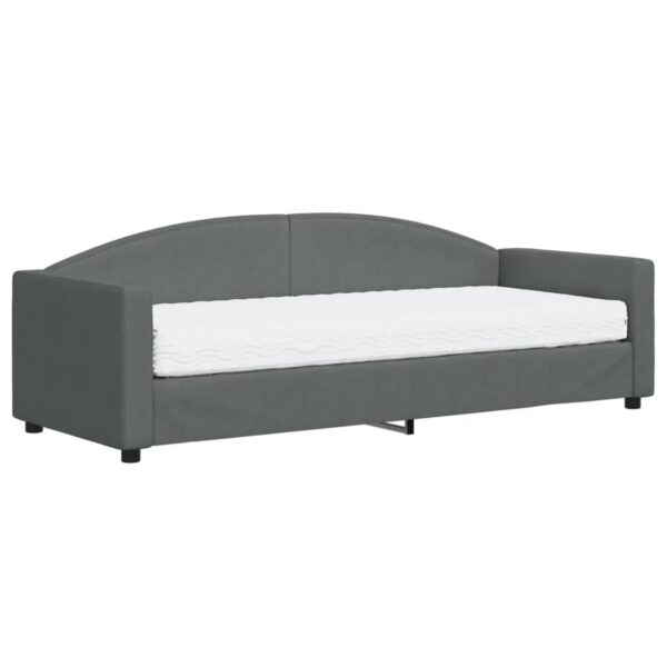 vidaXL Tagesbett mit Matratze Dunkelgrau 80x200 cm Stoff