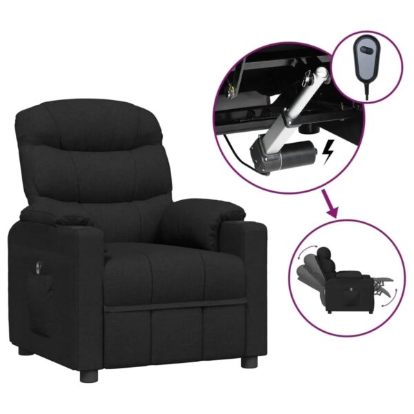 vidaXL Relaxsessel Elektrisch Schwarz Stoff 3143493 vidaXL Relaxsessel Elektrisch Schwarz Stoff 3143493