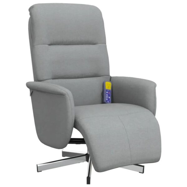 vidaXL Massagesessel mit Fußteil Hellgrau Stoff Modell 3 vidaXL Massagesessel mit Fußteil Hellgrau Stoff Modell 3
