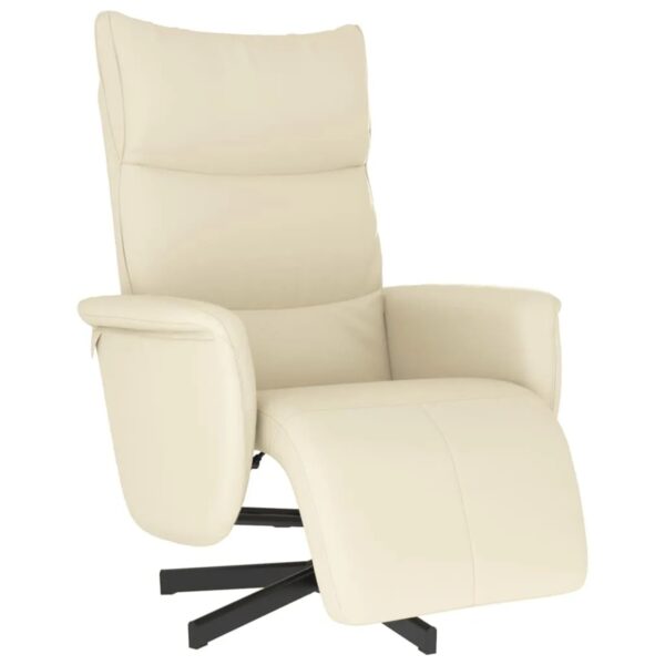 vidaXL Relaxsessel mit Fußteil Creme Kunstleder 356585