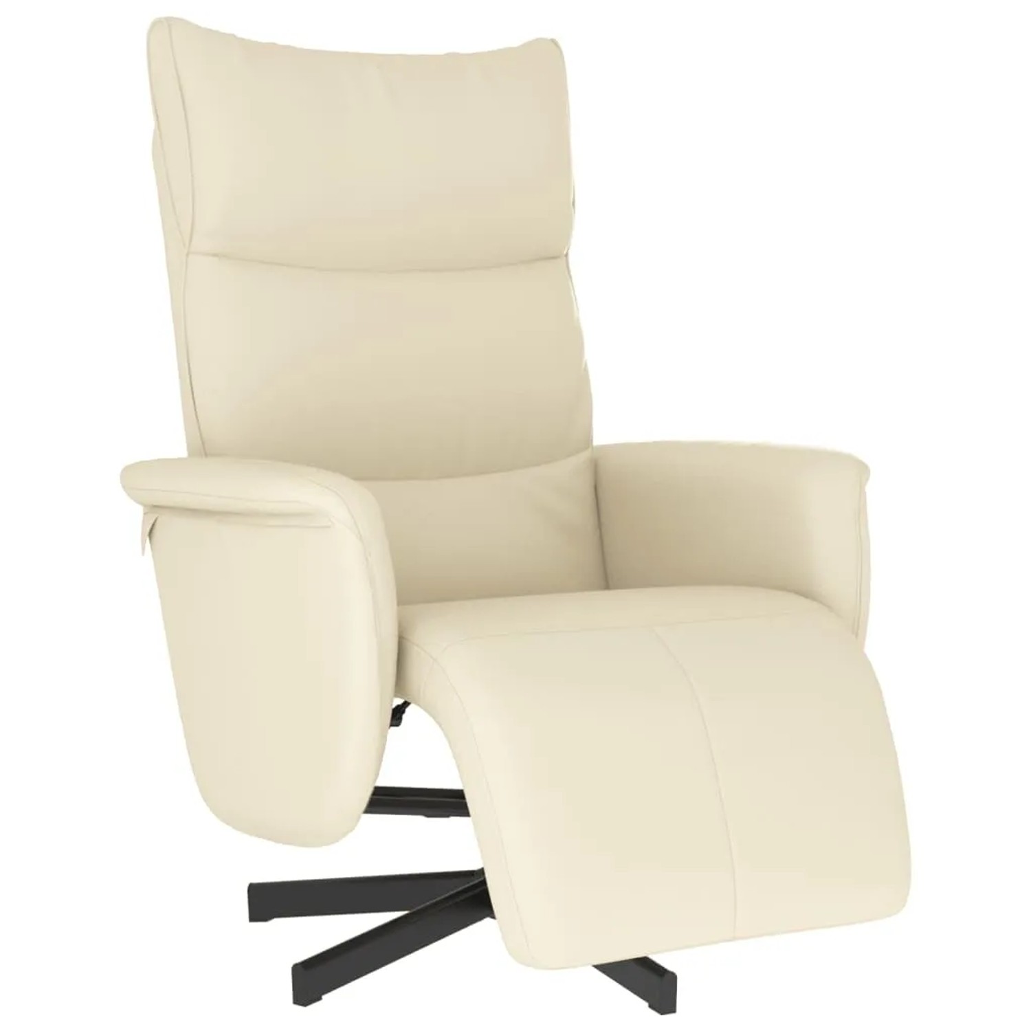 vidaXL Relaxsessel mit Fußteil Creme Kunstleder 356585