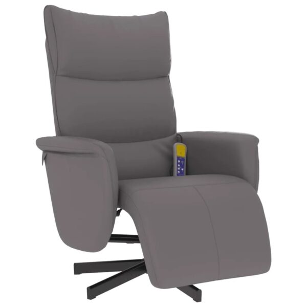 vidaXL Massagesessel mit Fußteil Grau Kunstleder Modell 4