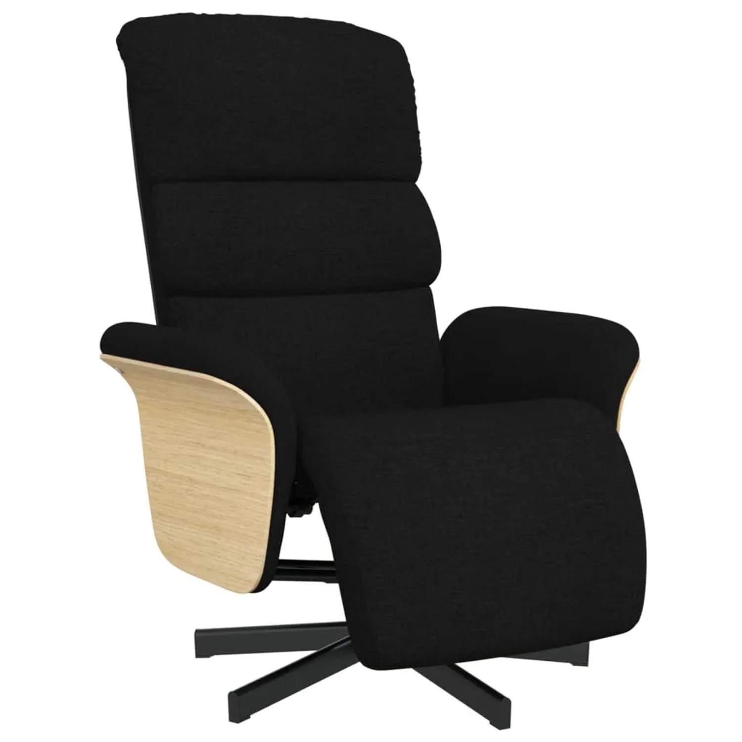 vidaXL Relaxsessel mit Fußteil Schwarz Stoff 356603