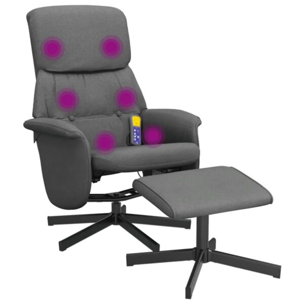 vidaXL Massagesessel mit Fußhocker Dunkelgrau Stoff Modell 5