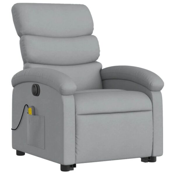 vidaXL Elektrischer Massagesessel mit Aufstehhilfe Hellgrau Stoff Modell 8