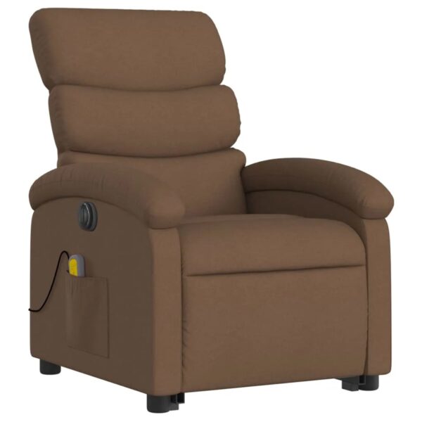 vidaXL Elektrischer Massagesessel mit Aufstehhilfe Braun Stoff Modell 3