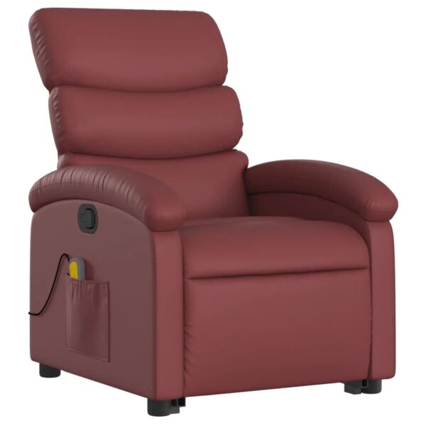 vidaXL Massagesessel mit Aufstehhilfe Weißrot Kunstleder Modell 3