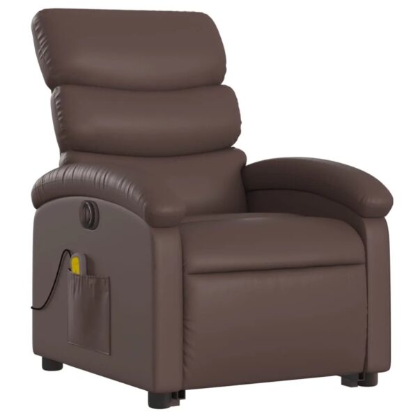 vidaXL Massagesessel mit Aufstehhilfe Elektrisch Braun Kunstleder Modell 8