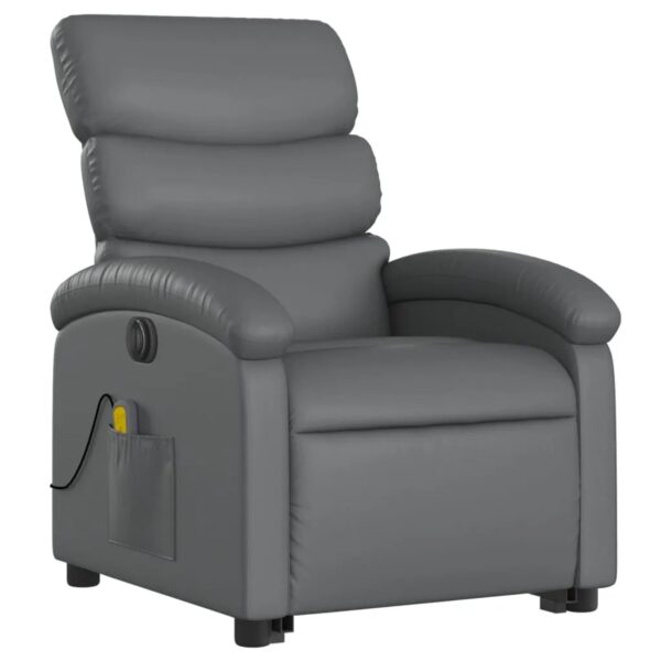 vidaXL Massagesessel mit Aufstehhilfe Elektrisch Grau Kunstleder Modell 3