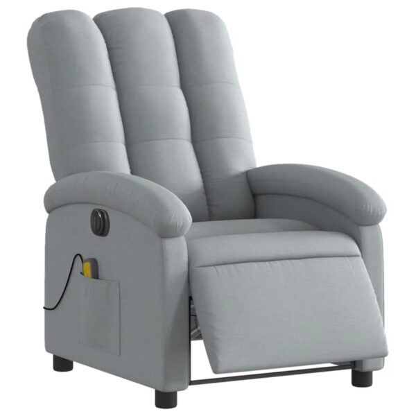 vidaXL Massagesessel Elektrisch Hellgrau Samt Modell 8 vidaXL Massagesessel Elektrisch Hellgrau Samt Modell 8