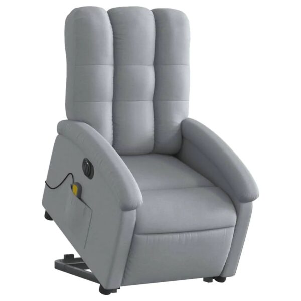 vidaXL Elektrischer Massagesessel mit Aufstehhilfe Hellgrau Stoff Modell 1