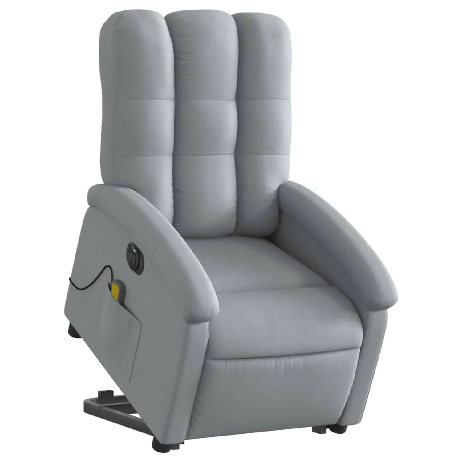 vidaXL Elektrischer Massagesessel mit Aufstehhilfe Hellgrau Stoff Modell 1