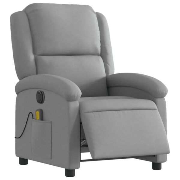 vidaXL Massagesessel Elektrisch Hellgrau Samt Modell 9