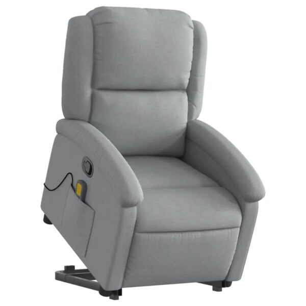 vidaXL Massagesessel mit Aufstehhilfe Hellgrau Samt Modell 13