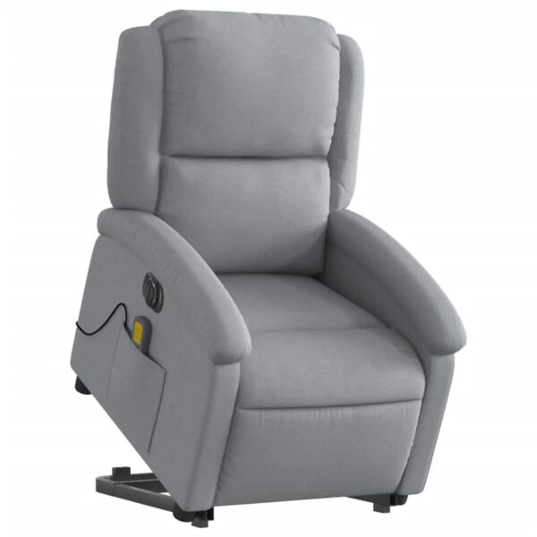 vidaXL Elektrischer Massagesessel mit Aufstehhilfe Hellgrau Stoff Modell 2
