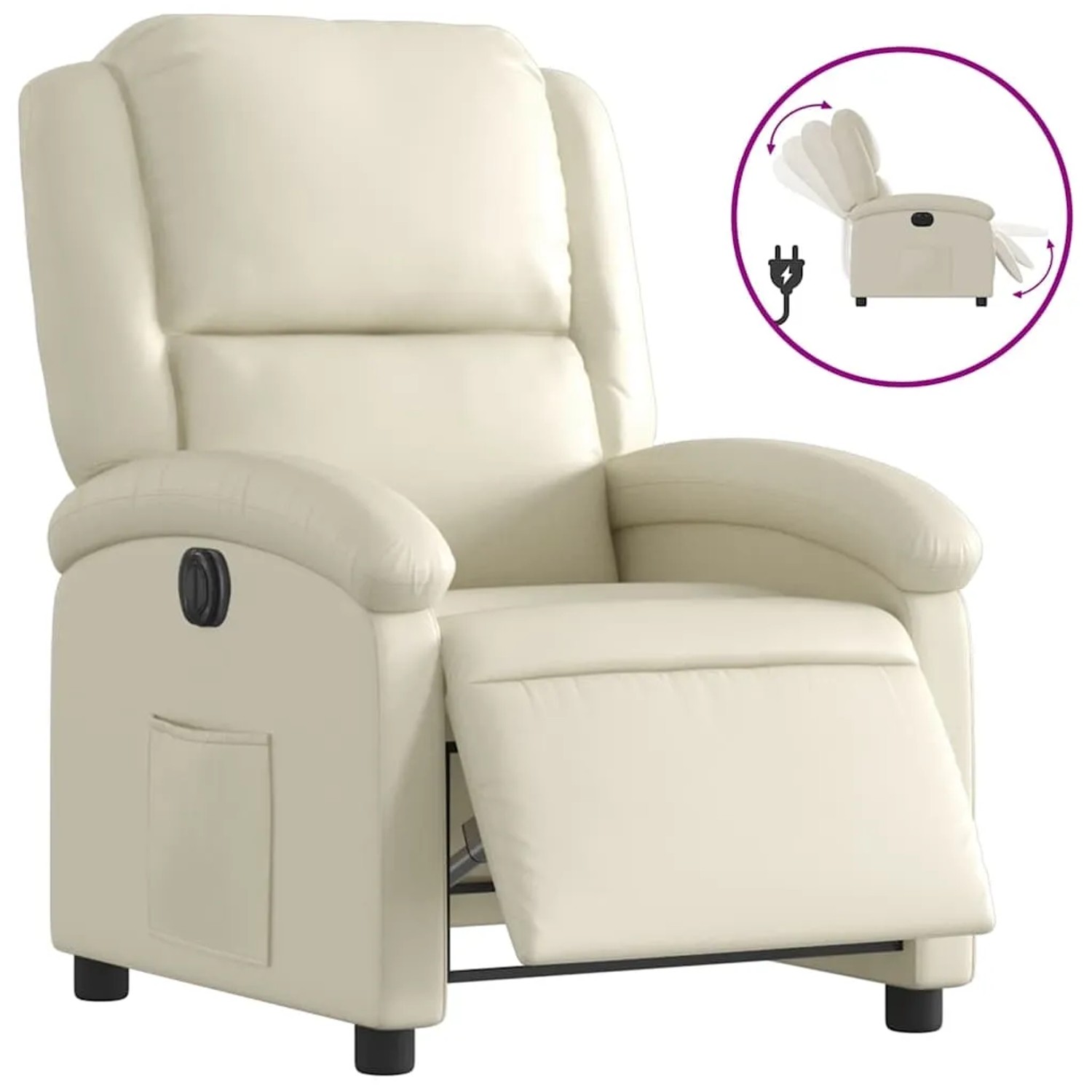 vidaXL Relaxsessel Elektrisch Creme Kunstleder 3204213