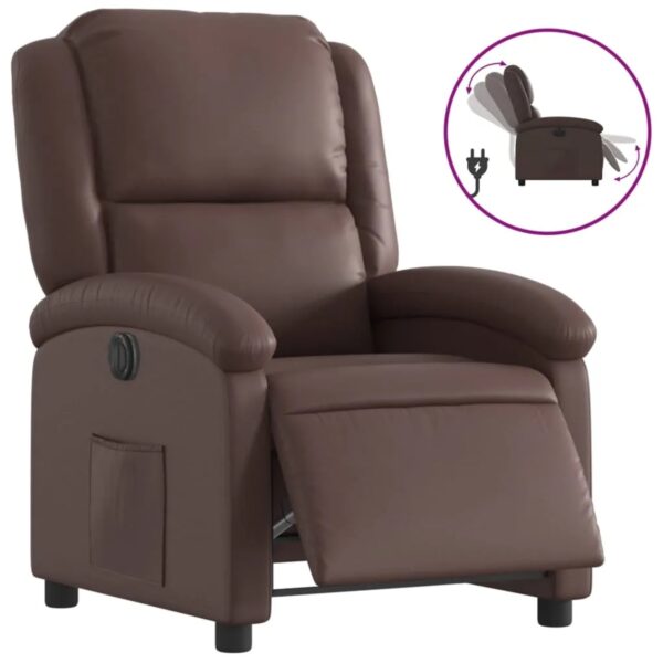 vidaXL Elektrischer Relaxsessel Braun Kunstleder 3204214 vidaXL Elektrischer Relaxsessel Braun Kunstleder 3204214