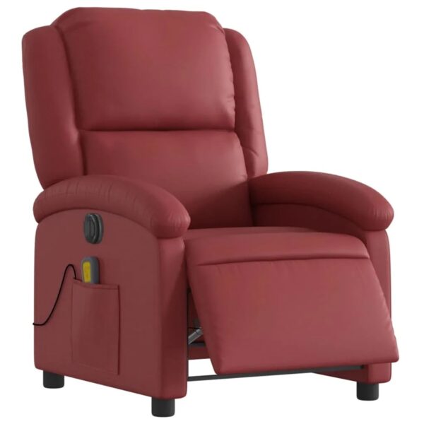 vidaXL Massagesessel Elektrisch Weißrot Kunstleder Modell 6