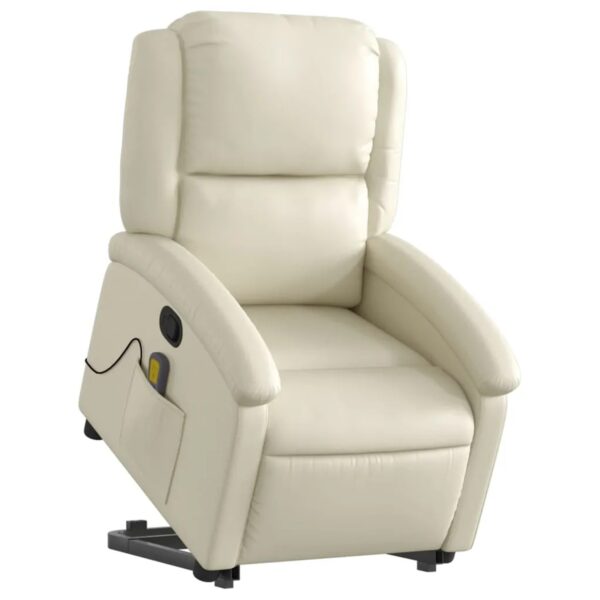 vidaXL Massagesessel mit Aufstehhilfe Creme Kunstleder Modell 5