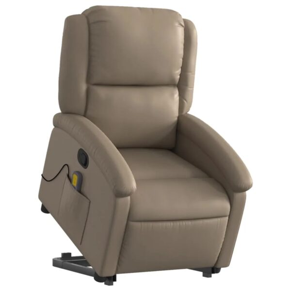 vidaXL Massagesessel mit Aufstehhilfe Cappuccino-Braun Kunstleder Modell 7